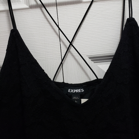 NWT Express Black Lace Strappy back tank L - Picture 2 of 7